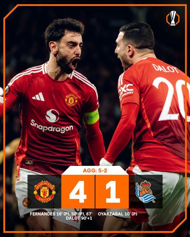 乐鱼体育平台-【欧联杯】B费帽子戏法！曼联主场4-1十人皇家社会